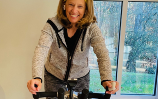 woman on spin bike